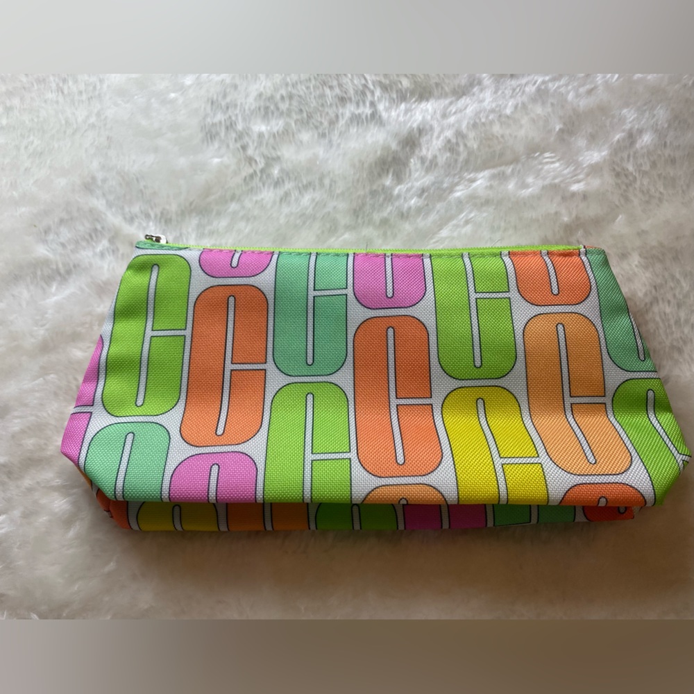 Clinique Multicolor “C”Logo Cosmetic Makeup Travel Bag